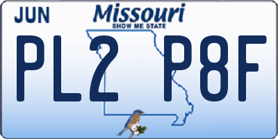 MO license plate PL2P8F