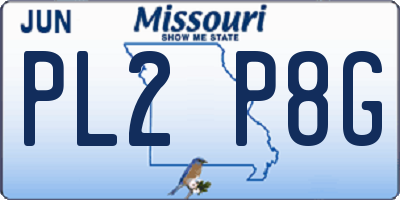 MO license plate PL2P8G