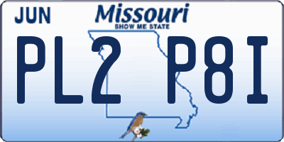 MO license plate PL2P8I