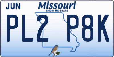 MO license plate PL2P8K