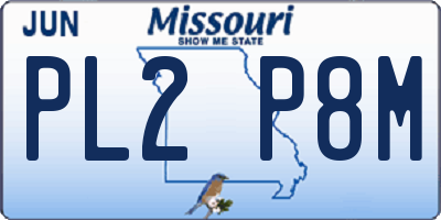 MO license plate PL2P8M