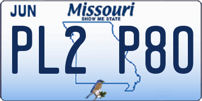 MO license plate PL2P8O