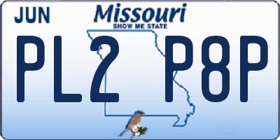 MO license plate PL2P8P