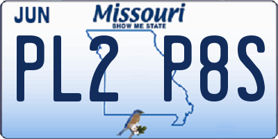 MO license plate PL2P8S