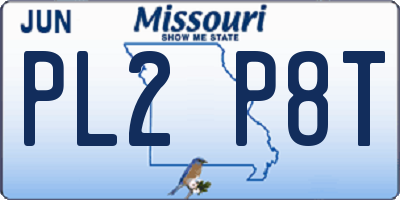 MO license plate PL2P8T