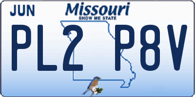 MO license plate PL2P8V
