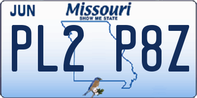 MO license plate PL2P8Z