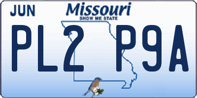MO license plate PL2P9A