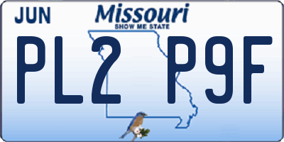 MO license plate PL2P9F