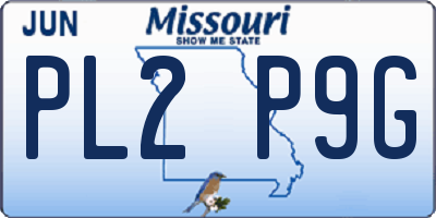 MO license plate PL2P9G
