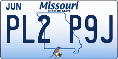 MO license plate PL2P9J