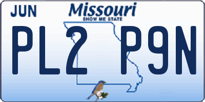 MO license plate PL2P9N