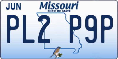 MO license plate PL2P9P