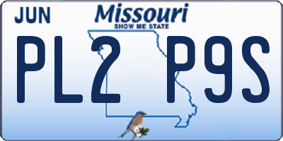 MO license plate PL2P9S