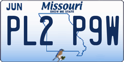 MO license plate PL2P9W