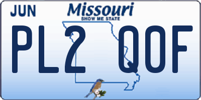 MO license plate PL2Q0F