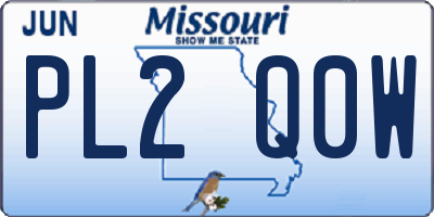 MO license plate PL2Q0W