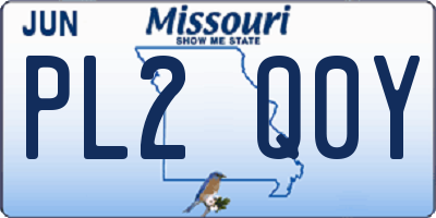 MO license plate PL2Q0Y