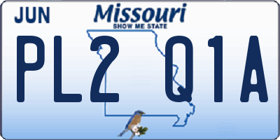 MO license plate PL2Q1A
