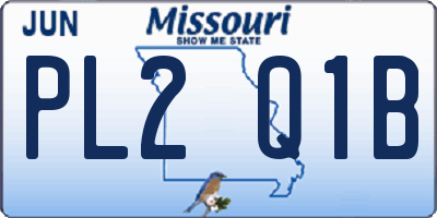 MO license plate PL2Q1B