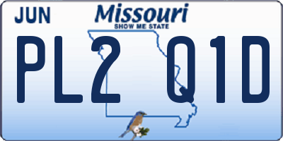 MO license plate PL2Q1D