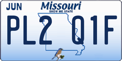 MO license plate PL2Q1F