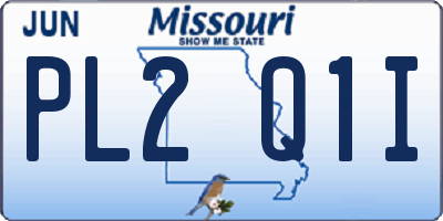 MO license plate PL2Q1I