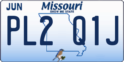 MO license plate PL2Q1J