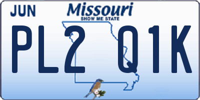 MO license plate PL2Q1K