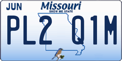 MO license plate PL2Q1M