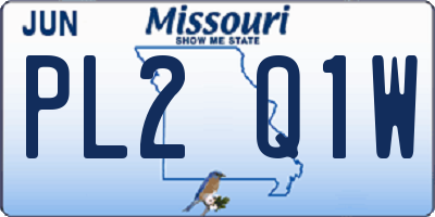 MO license plate PL2Q1W