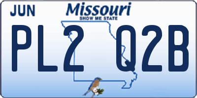 MO license plate PL2Q2B