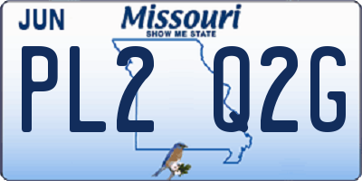 MO license plate PL2Q2G