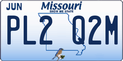 MO license plate PL2Q2M