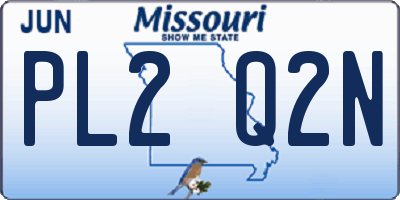 MO license plate PL2Q2N
