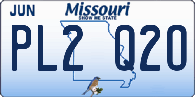 MO license plate PL2Q2O