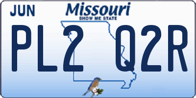 MO license plate PL2Q2R