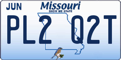 MO license plate PL2Q2T