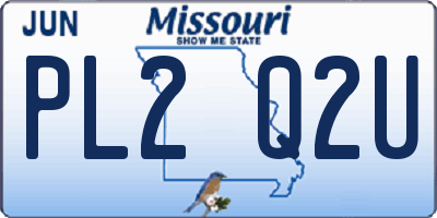 MO license plate PL2Q2U
