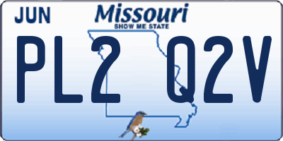 MO license plate PL2Q2V