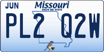 MO license plate PL2Q2W