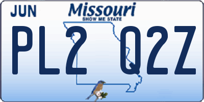 MO license plate PL2Q2Z