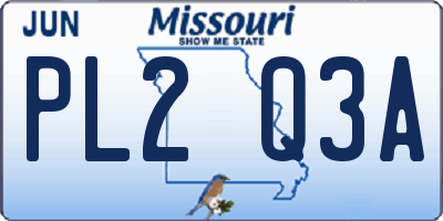 MO license plate PL2Q3A