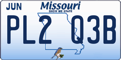 MO license plate PL2Q3B