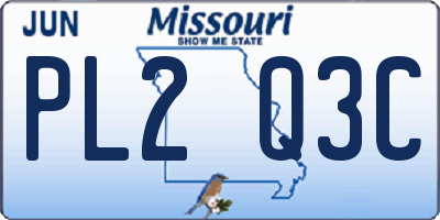 MO license plate PL2Q3C