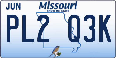MO license plate PL2Q3K