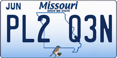 MO license plate PL2Q3N
