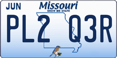 MO license plate PL2Q3R