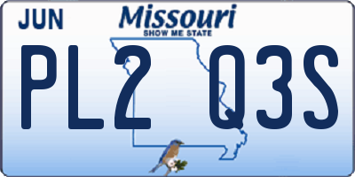 MO license plate PL2Q3S