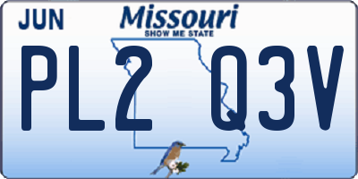 MO license plate PL2Q3V